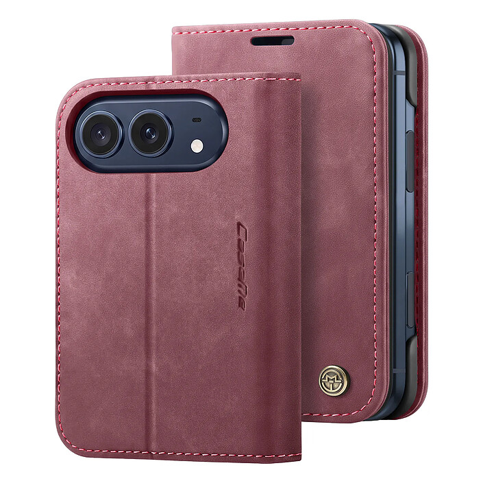 Caseme Étui Portefeuille pour iPhone Duo Protection RFID Vintage avec Support Bleu canard