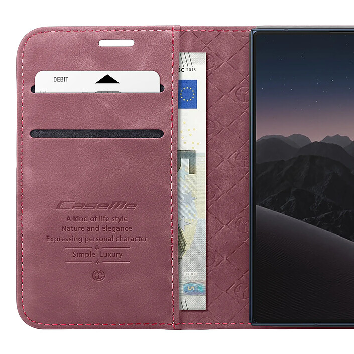 Caseme Étui Portefeuille pour iPhone Duo Protection RFID Vintage avec Support Bleu canard pas cher