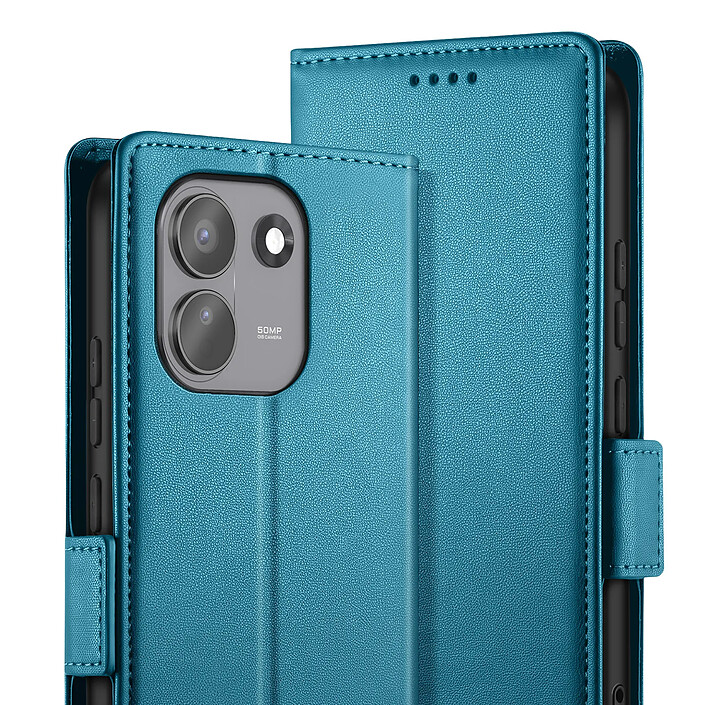 Acheter Étui Portefeuille pour Redmi Note 17 Pro Max Série Smart Book avec Support Bleu canard