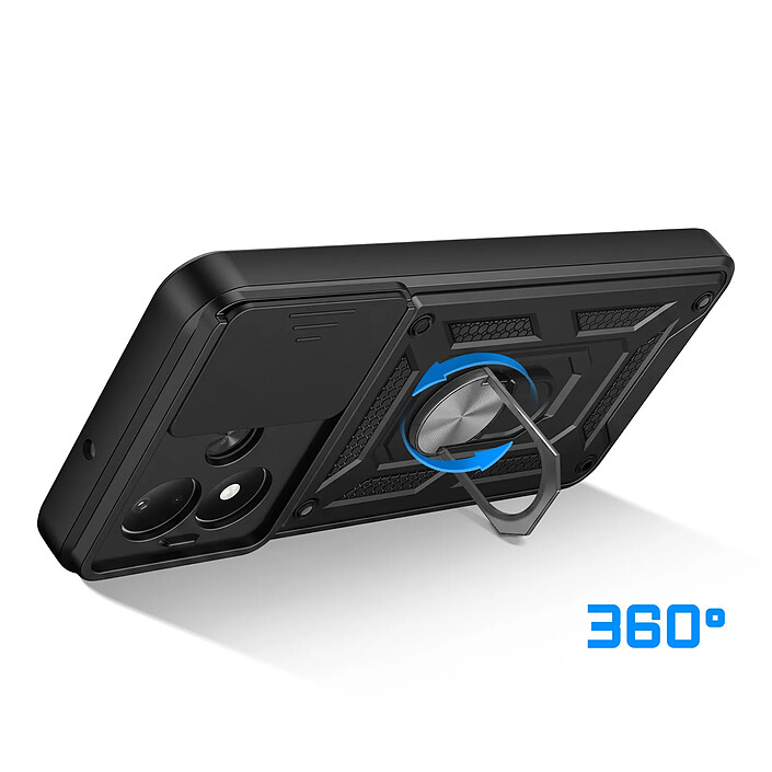 Avis Coque pour Redmi Note 17 avec Anneau Support et Cache Caméra Coulissant Bleu nuit