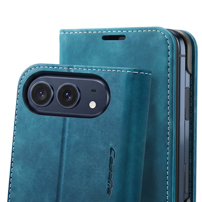 Avis Caseme Étui Portefeuille pour iPhone Duo Protection RFID Vintage avec Support Bleu canard