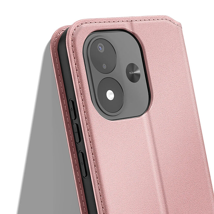 Avis Étui à Clapet pour Redmi Note 17 Fonction Stand Classic Edition Rose champagne