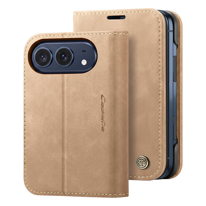 Caseme Étui Portefeuille pour iPhone Duo Protection RFID Vintage avec Support Bleu canard