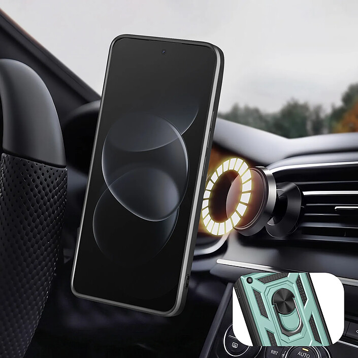 Acheter Coque pour Redmi Note 17 Pro avec Anneau Support et Cache Caméra Coulissant Noir