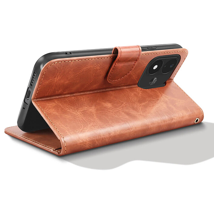 Acheter Étui Portefeuille pour Redmi Note 17 Vintage avec Support Vidéo et Dragonne Marron