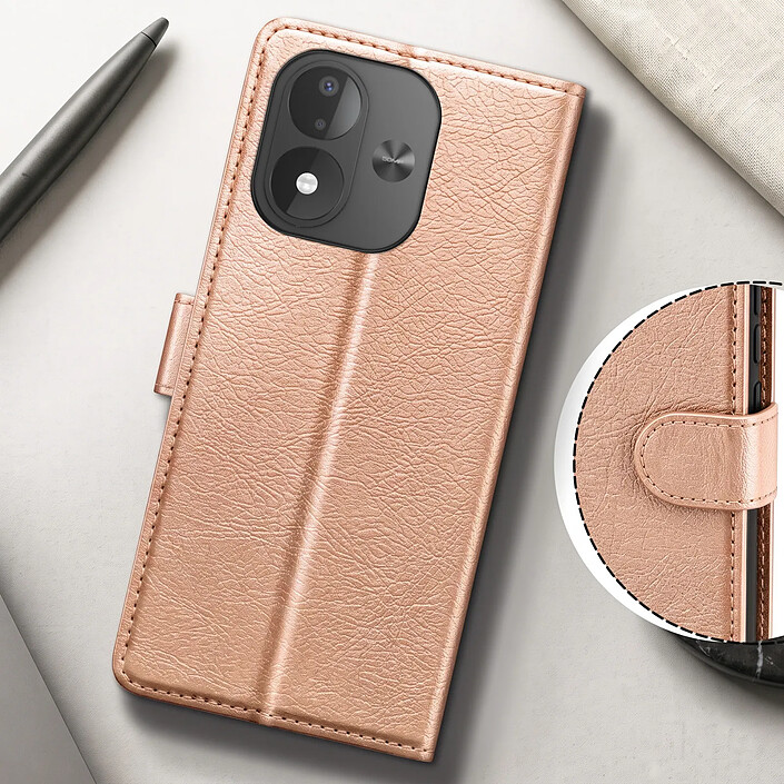 Acheter Étui Portefeuille pour Redmi Note 17 Série Chesterfield avec Support Bleu nuit