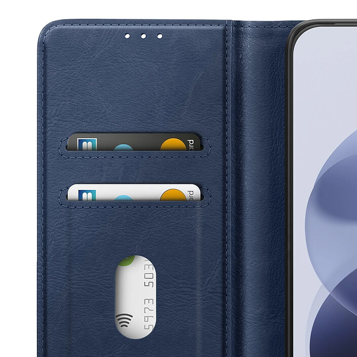 Étui Portefeuille pour Redmi Note 17 Série Chesterfield avec Support Bleu nuit pas cher