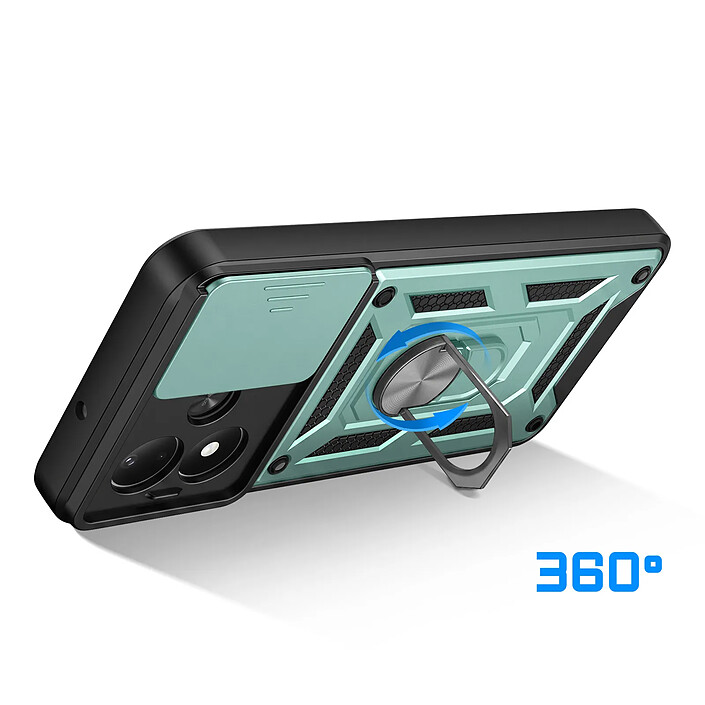 Avis Coque pour Redmi Note 17 avec Anneau Support et Cache Caméra Coulissant Bleu nuit