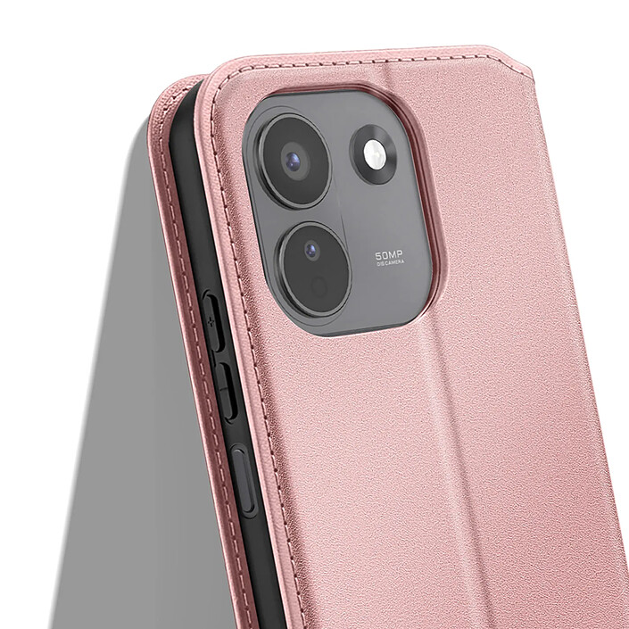 Avis Étui à Clapet pour Redmi Note 17 Pro / 17 Pro Max Fonction Stand Classic Edition Rose champagne