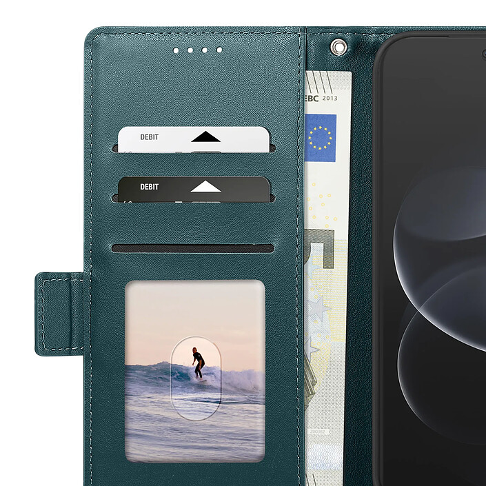 Étui Portefeuille pour Redmi Note 17 Pro Max Série Smart Book avec Support Bleu canard pas cher