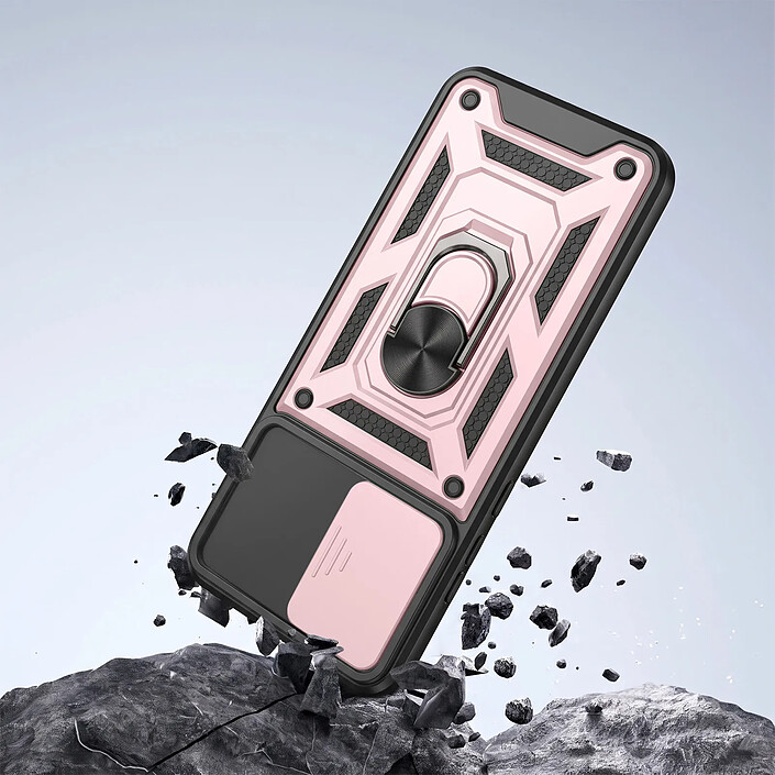 Coque pour Redmi Note 17 avec Anneau Support et Cache Caméra Coulissant Bleu nuit pas cher