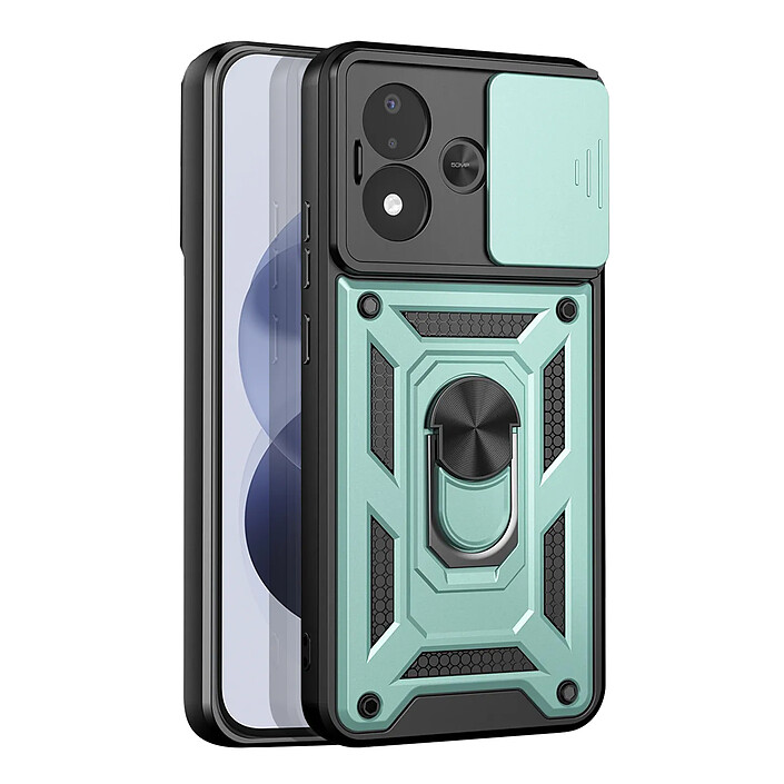Coque pour Redmi Note 17 avec Anneau Support et Cache Caméra Coulissant Bleu nuit