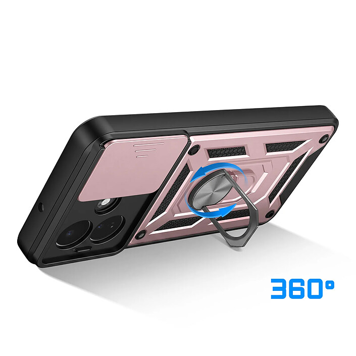 Avis Coque pour Redmi Note 17 Pro avec Anneau Support et Cache Caméra Coulissant Noir