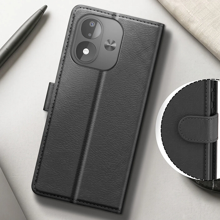 Acheter Étui Portefeuille pour Redmi Note 17 Série Chesterfield avec Support Bleu nuit