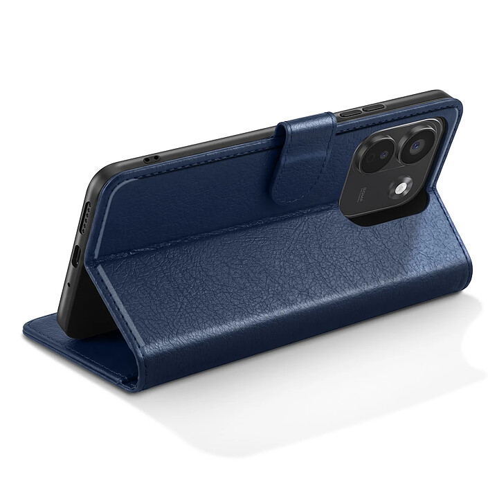 Avis Étui Portefeuille pour Redmi Note 17 Pro Série Chesterfield avec Support Bleu nuit