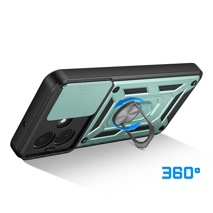 Avis Coque pour Redmi Note 17 Pro avec Anneau Support et Cache Caméra Coulissant Noir