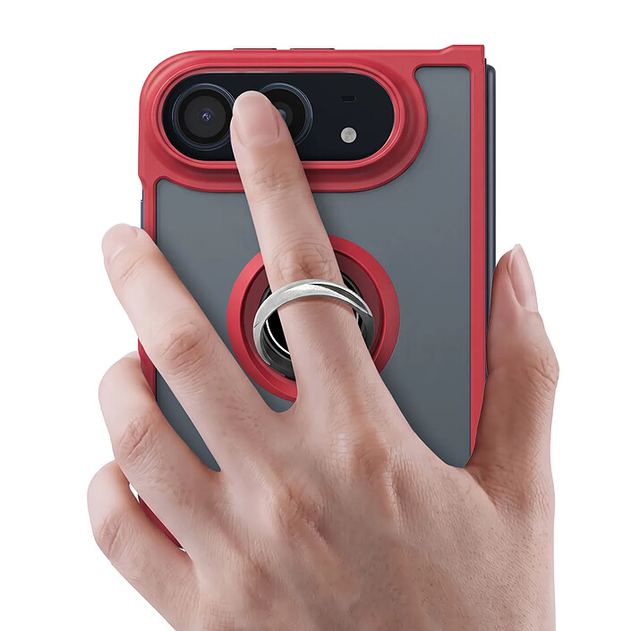 Acheter Coque pour iPhone Duo Protection Bi-matière avec Supports Anneau Magnétiques Noir / Transparent