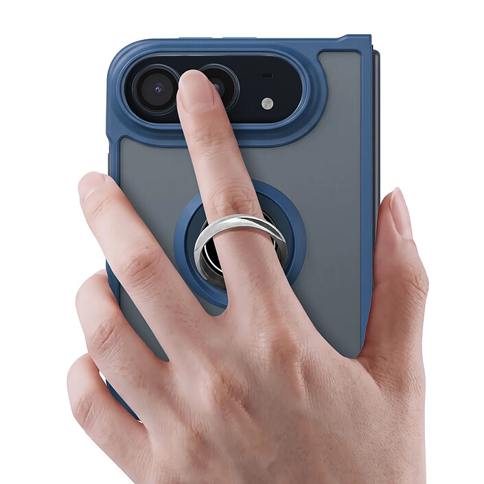 Acheter Coque pour iPhone Duo Protection Bi-matière avec Supports Anneau Magnétiques Noir / Transparent