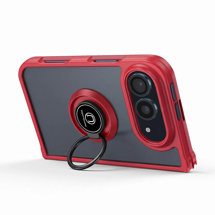 Avis Coque pour iPhone Duo Protection Bi-matière avec Supports Anneau Magnétiques Noir / Transparent