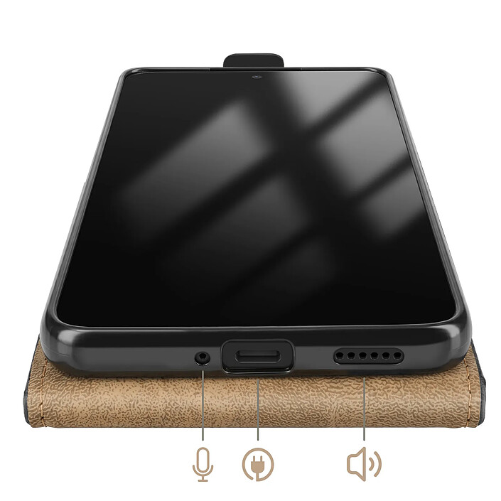 Acheter Étui à Clapet Vertical pour Xiaomi Redmi Note 17 avec Porte-Carte Noir / Marron