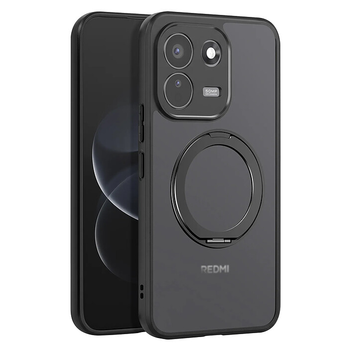 Coque Anneau MagSafe pour Redmi Note 17 Pro Max avec Bague Support Rotative Noir