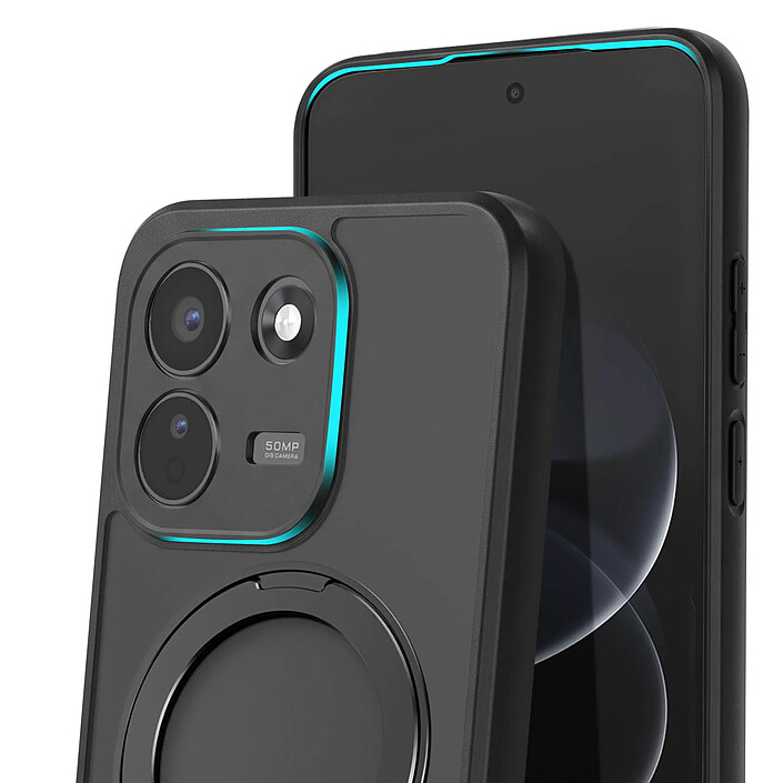 Coque Anneau MagSafe pour Redmi Note 17 Pro Max avec Bague Support Rotative Noir pas cher