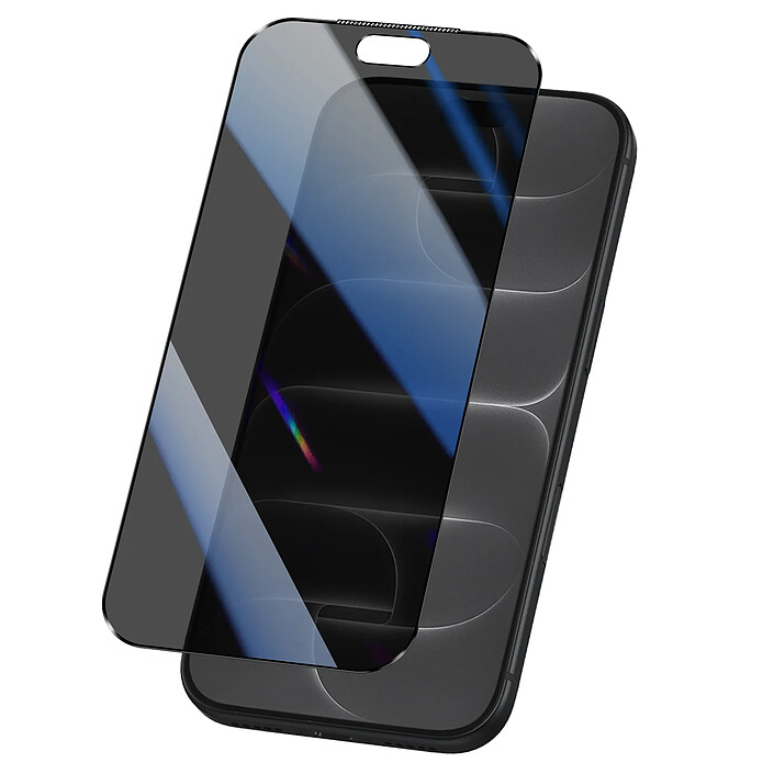Verre Trempé pour iPhone 18 Pro avec Filtre de Confidentialité Anti-Espion Noir transparent