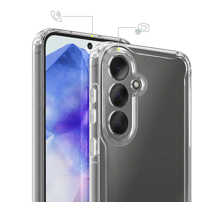 Acheter Coque pour Samsung Galaxy A55 Protection Bimatière à Coins Renforcés Transparent