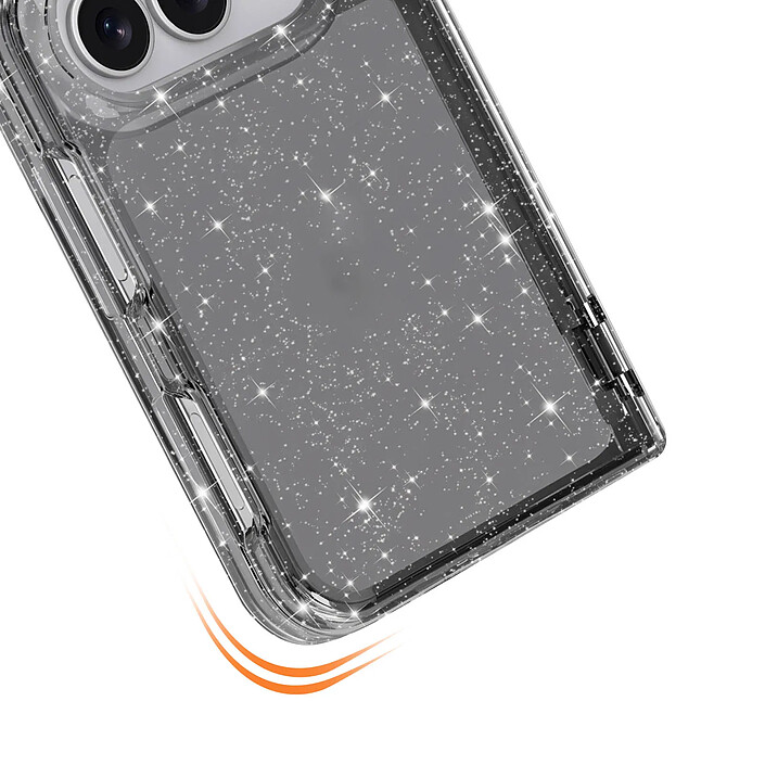 Acheter Coque Paillette pour iPhone Duo avec Contour Souple Antichoc Noir