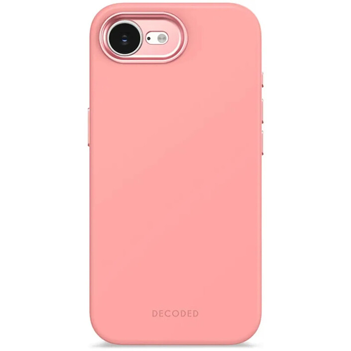 Decoded Coque MagSafe pour iPhone 16e / 17e en Silicone avec Bords Surélevés Rose