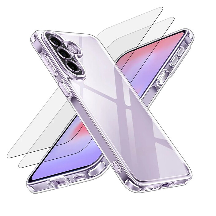Acheter Evetane Coque Samsung Galaxy A37 Antichoc Silicone bords renforcés + 2 Vitres en verre trempé Protection écran