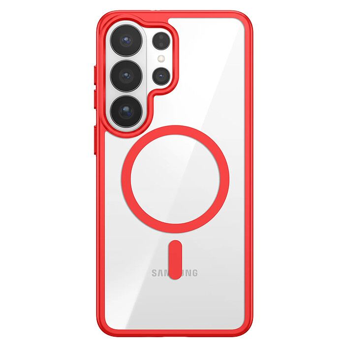 Zanaé Coque MagSafe pour Galaxy S26 Ultra avec Contour Souple et Caméra Surélevée Rouge