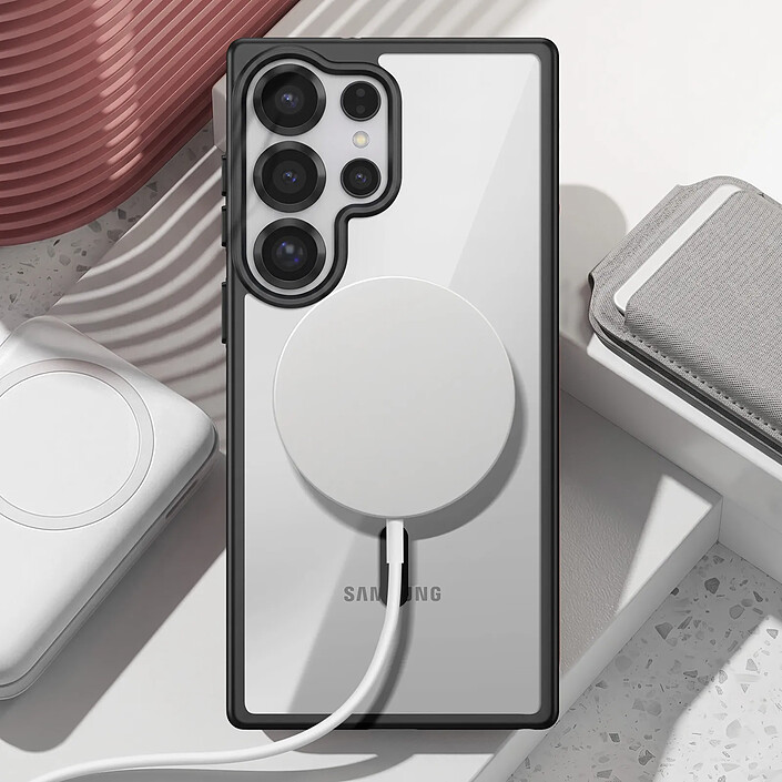 Avis Zanaé Coque MagSafe pour Galaxy S25 Ultra avec Contour Souple et Caméra Surélevée Noir