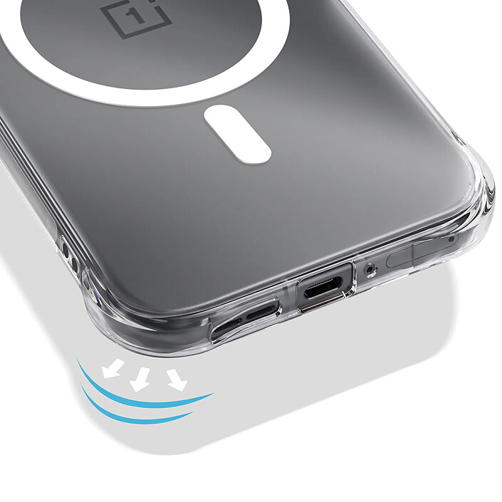 Acheter Coque MagSafe pour OnePlus 15R 5G à Coins Bumper et Caméra Surélevée Transparent