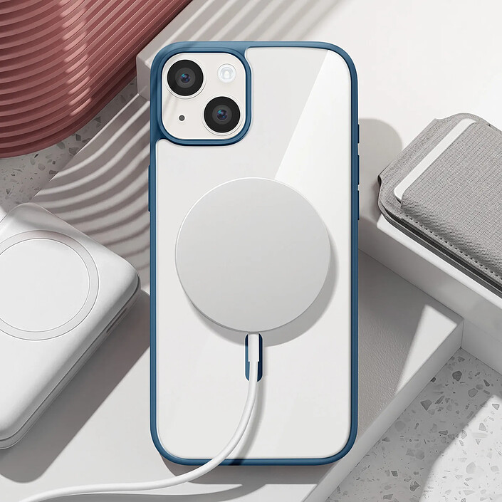 Avis Zanaé Coque MagSafe pour iPhone 14 avec Contour Souple et Caméra Surélevée Bleu nuit