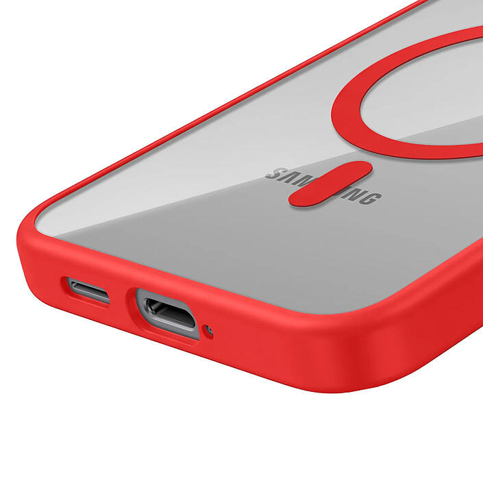 Acheter Zanaé Coque MagSafe pour Galaxy S25 / S24 avec Contour Souple et Caméra Surélevée Rouge