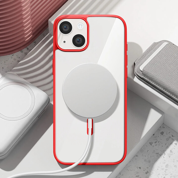 Avis Zanaé Coque MagSafe pour iPhone 14 avec Contour Souple et Caméra Surélevée Rouge