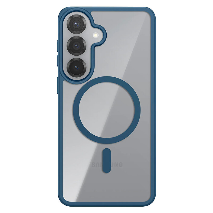 Zanaé Coque MagSafe pour Galaxy S25 / S24 avec Contour Souple et Caméra Surélevée Bleu nuit