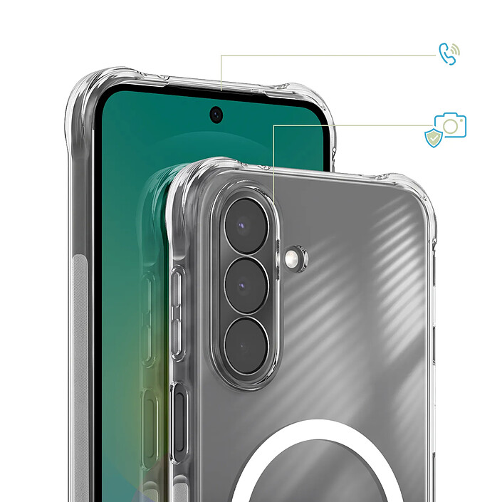 Avis Coque MagSafe pour Galaxy A27 à Coins Bumper et Caméra Surélevée Transparent