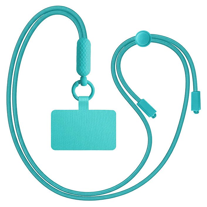 Zanaé Cordon Tour de Cou pour Smartphone Universel Ajustable avec Adaptateur Turquoise