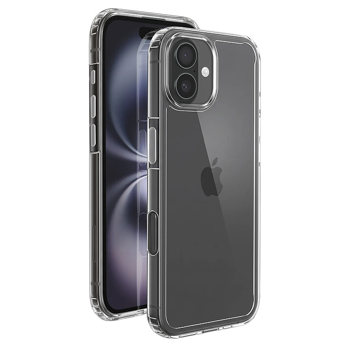 Coque pour iPhone 16 Plus Conception Bimatière avec Coins Renforcés Transparent