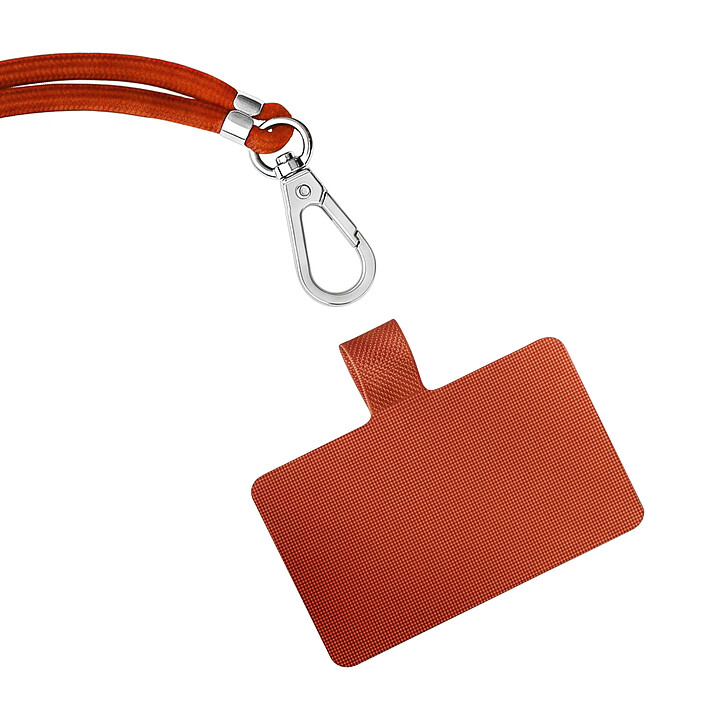 Avis Zanaé Cordon Tour de Cou pour Smartphone Série Cordella Ajustable avec Adaptateur Orange