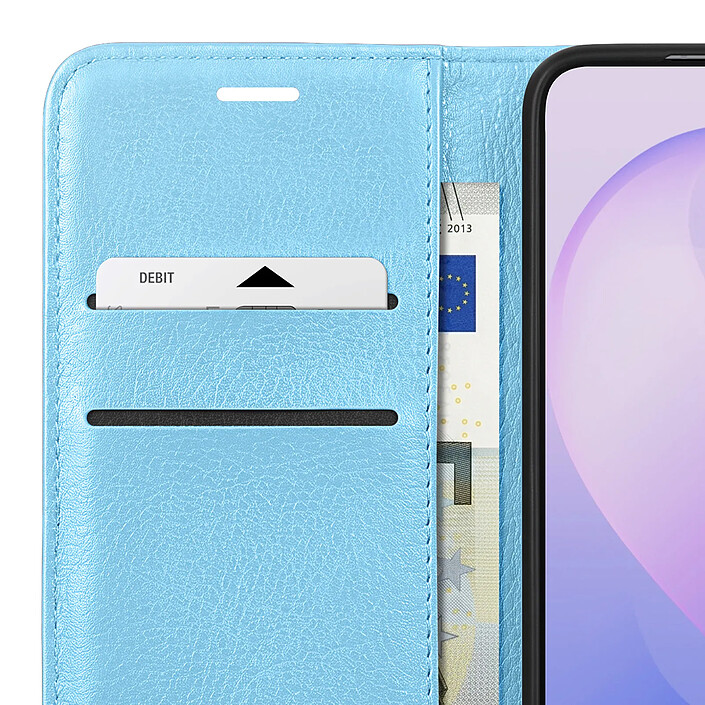 Zanaé Étui pour Samsung Galaxy S26 FE Effet Grainé avec Porte-Cartes et Support Vidéo Bleu clair pas cher