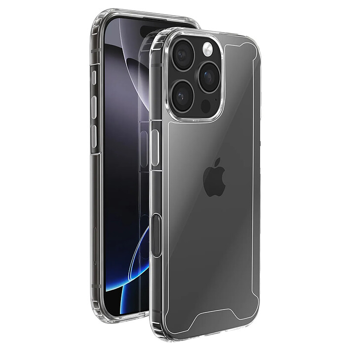 Coque pour iPhone 16 Pro Conception Bimatière avec Coins Renforcés Transparent