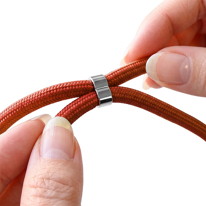 Acheter Zanaé Cordon Tour de Cou pour Smartphone Série Cordella Ajustable avec Adaptateur Orange