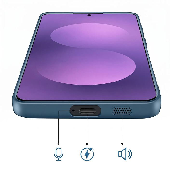 Acheter Coque MagSafe pour Samsung Galaxy S26 FE Finition Soft Touch Antichoc Bleu canard