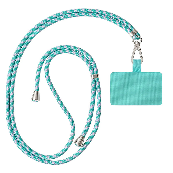 Zanaé Cordon Tour de Cou pour Smartphone Série Cordella Ajustable avec Adaptateur Turquoise