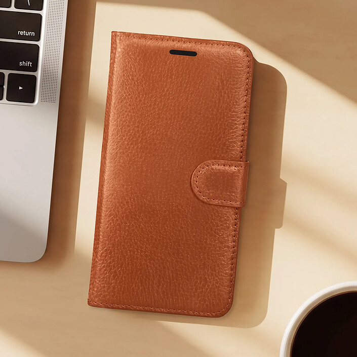 Acheter Zanaé Étui pour Samsung Galaxy S26 FE Effet Grainé avec Porte-Cartes et Support Vidéo Marron