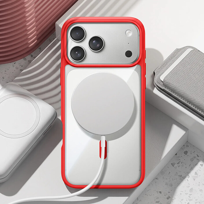Avis Zanaé Coque MagSafe pour iPhone 17 Pro Max / 18 Pro Max Effet Aura Antichoc Rouge
