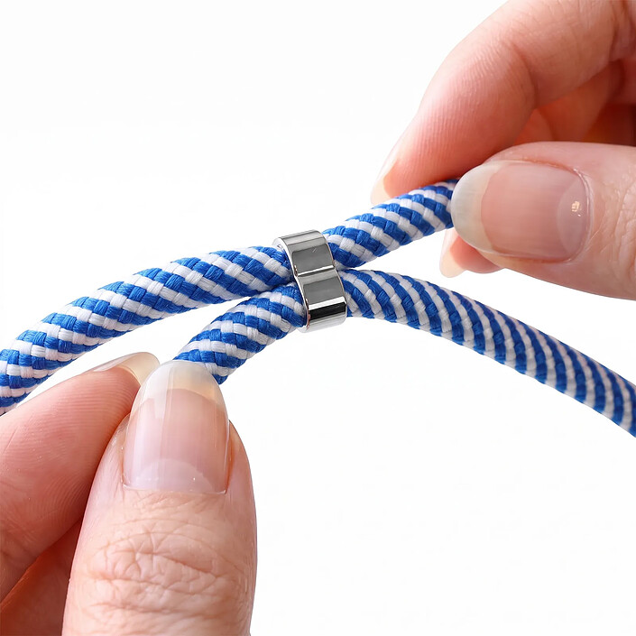 Acheter Zanaé Cordon Tour de Cou pour Smartphone Série Cordella Ajustable avec Adaptateur Blanc / Bleu